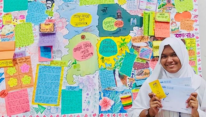 দেয়াল পত্রিকা ইভেন্টে জাতীয় পর্যায়ে প্রথম বড়লেখা সরকারি ডিগ্রি কলেজের লাবিবা