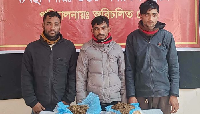 চুনারুঘাটে সেনা অভিযানে ৩ মাদক ব্যবসায়ী আটক