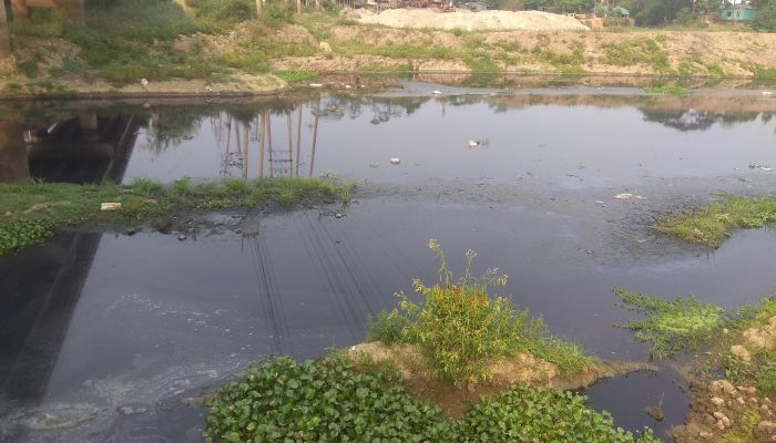 শিল্প বর্জ্যের আগ্রাসনে বিপর্যস্ত  খীরু নদী