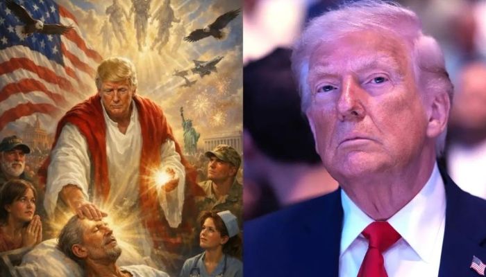 এবার যিশু খ্রিস্টের বেশে নিজের ছবি শেয়ার করলেন ট্রাম্প!