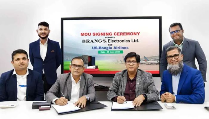 ইউএস-বাংলা এয়ারলাইন্স ও র‍্যাংগস ইলেকট্রনিক্সের মধ্যে সমঝোতা চুক্তি