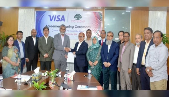 রূপালী ব্যাংক ও ভিসার মধ্যে চুক্তি স্বাক্ষর